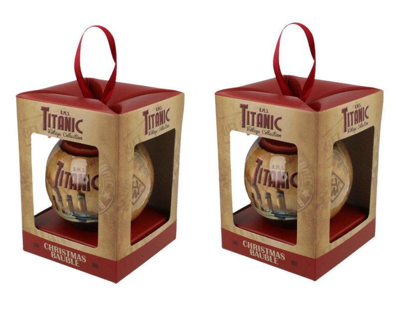 RMS Titanic 1912 Christmas Bauble Decorations Set of 2