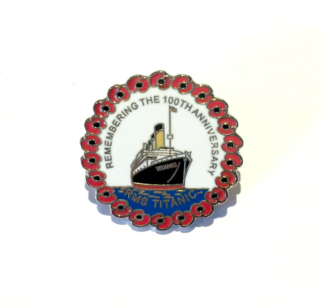 RMS Titanic 100th Anniversary Poppy Pin Badge