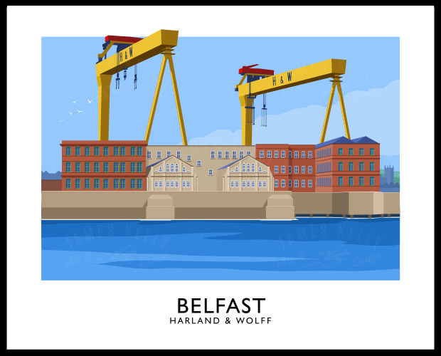 Belfast Harland and Wolff Print 50 x 40cm