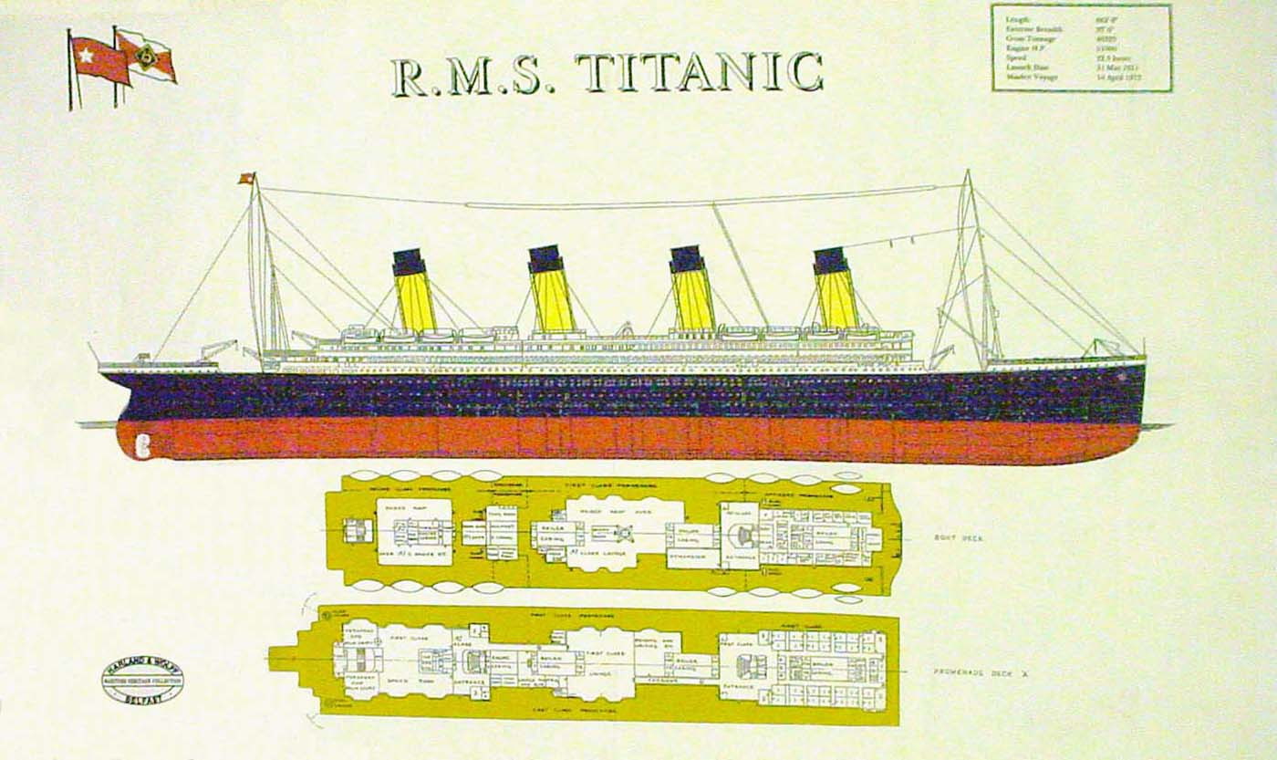 R.M.S. Titanic Linen Tea Towel