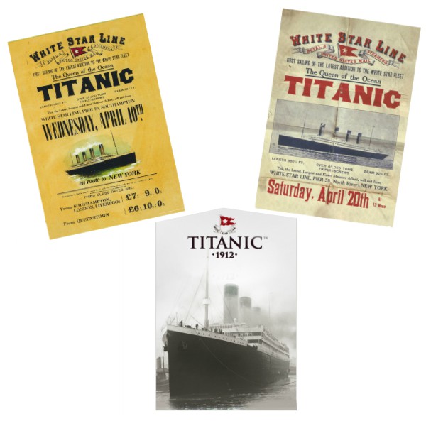 White Star Line Titanic 1912 Collectors Postcards Set of 3